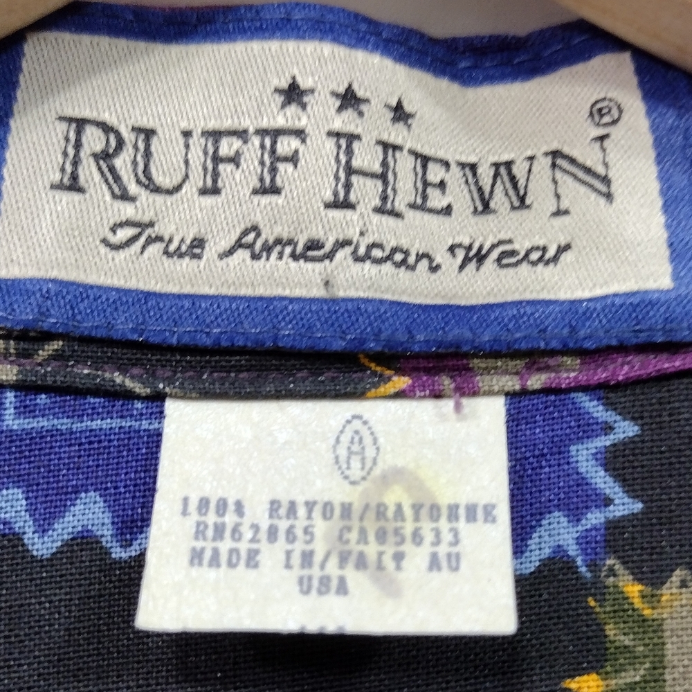 Vintage Ruff Hewn Patchwork Button Shirt Womens L Multicolor Artsy Retro Boho - Picture 7 of 7
